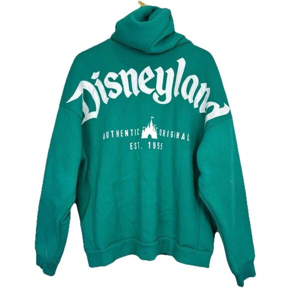NWOT Disney Disneyland Spirit Jacket Full Zip Hoodie Size L Green Unisex - Picture 1 of 9